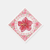 Hibiscus & kant ROOD Servet (Hoek)