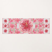 Hibiscus & kant ROOD Yogamat (Voorkant (horizontaal))