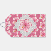 Hibiscus & kant ROZE Cadeaulabel (Achterkant Horizontaal)