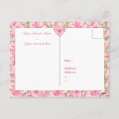 Hibiscus & kant ROZE Feestdagenkaart (Achterkant)