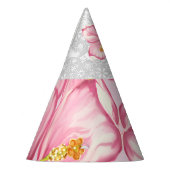 Hibiscus & kant ROZE Feesthoedjes (Links)