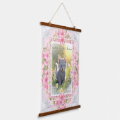 Hibiscus & kant ROZE Hangend Wandkleed (Gebogen)