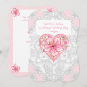 Hibiscus & kant ROZE Kaart (Voorkant / Achterkant)