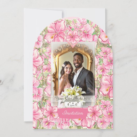 Hibiscus & kant ROZE Kaart (Voorkant)