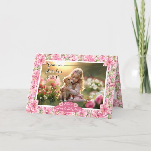 Hibiscus & kant ROZE Kaart (Voorkant)