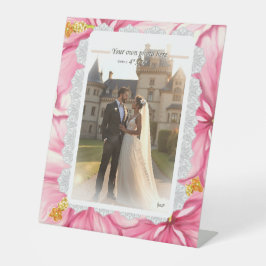 Hibiscus & kant ROZE Reclamebord Met Voetstuk