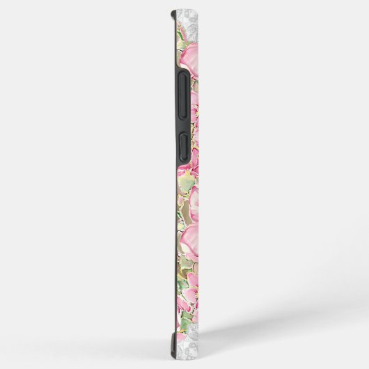 Hibiscus & kant ROZE Samsung Galaxy Hoesje (Rechterkant)