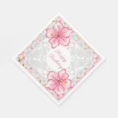 Hibiscus & kant ROZE Servet (Hoek)