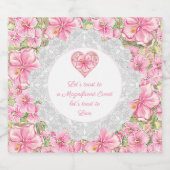 Hibiscus & kant ROZE Sparkling Wijnetiket (Enkel label)