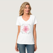 Hibiscus & kant ROZE T-shirt (Voorkant volledig)