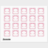 Hibiscus & kant ROZE Vierkante Sticker (Vel)