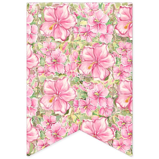 Hibiscus & kant ROZE Vlaggetjes (Tweede vlag)