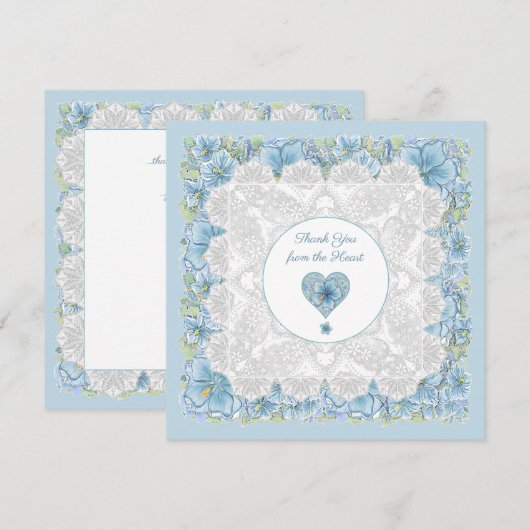 Hibiscus & kant TURQUOISE (Voorkant / Achterkant)