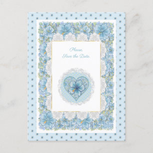 Hibiscus & kant TURQUOISE Briefkaart