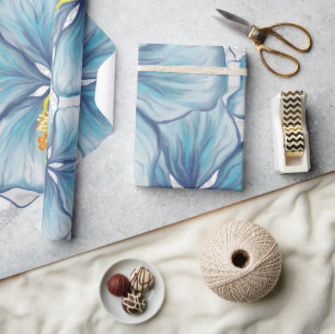 Hibiscus & kant TURQUOISE Cadeaupapier