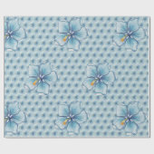Hibiscus & kant TURQUOISE Cadeaupapier (Vlak)