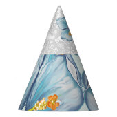 Hibiscus & kant TURQUOISE Feesthoedjes (Links)