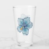Hibiscus & kant TURQUOISE Glas (Achterkant)