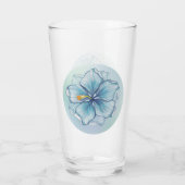Hibiscus & kant TURQUOISE Glas (Achterkant)