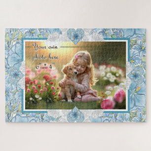 Hibiscus & kant TURQUOISE Legpuzzel