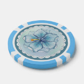 Hibiscus & kant TURQUOISE Poker Chips (Enkel)