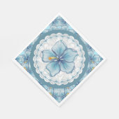 Hibiscus & kant TURQUOISE Servet (Hoek)
