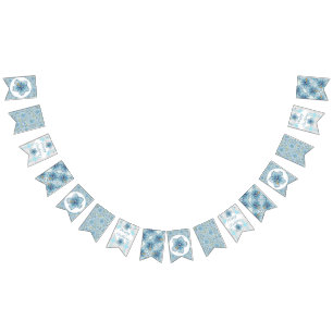 Hibiscus & kant TURQUOISE Vlaggetjes