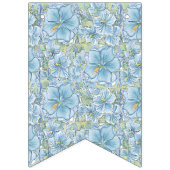 Hibiscus & kant TURQUOISE Vlaggetjes (Tweede vlag)