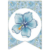 Hibiscus & kant TURQUOISE Vlaggetjes (Eerste vlag)