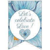 Hibiscus & kant TURQUOISE Vlaggetjes (Tweede vlag)