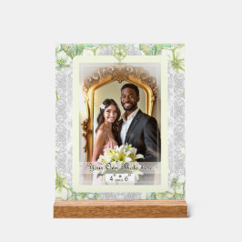 Hibiscus & kant WIT Acryl Bord