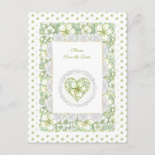 Hibiscus & kant WIT Briefkaart (Voorkant)