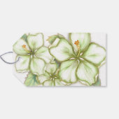 Hibiscus & kant WIT Cadeaulabel (Achterkant Horizontaal)