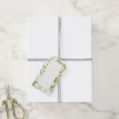 Hibiscus & kant WIT Cadeaulabel (Met Touw)