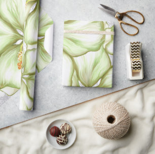 Hibiscus & kant WIT Cadeaupapier