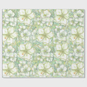 Hibiscus & kant WIT Cadeaupapier (Vlak)