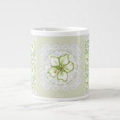 Hibiscus & kant WIT Extra Grote Beker (Voorkant)