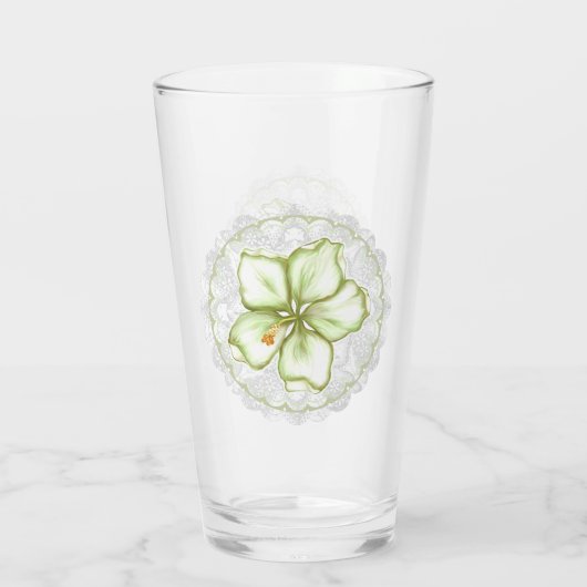 Hibiscus & kant WIT Glas (Achterkant)