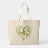 Hibiscus & kant WIT Grote Tote Bag (Achterkant)