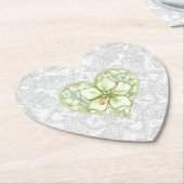 Hibiscus & kant WIT Kartonnen Onderzetters (Gekanteld)