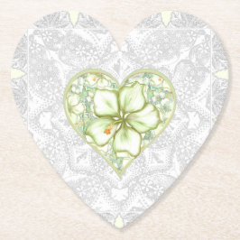 Hibiscus & kant WIT Kartonnen Onderzetters