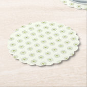 Hibiscus & kant WIT Kartonnen Onderzetters (Gekanteld)