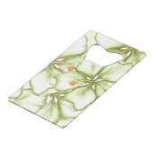 Hibiscus & kant WIT Kredietkaart Flessenopener (Voorkant Gekanteld)