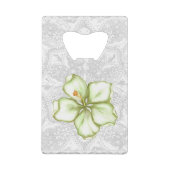 Hibiscus & kant WIT Kredietkaart Flessenopener (Achterkant)