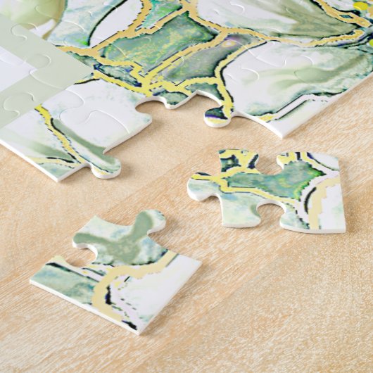 Hibiscus & kant WIT Legpuzzel (Zijkant)