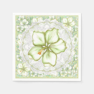 Hibiscus & kant WIT Servet