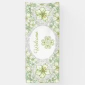 Hibiscus & kant WIT Spandoek (Verticaal)