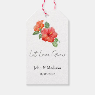 Hibiscus | Laat liefde groeien huwelijkszaad  Cadeaulabel