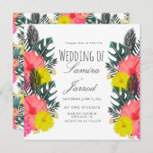 Hibiscus Leaf Hand-Drawn Floral Tropical Wedding (Voorkant / Achterkant)