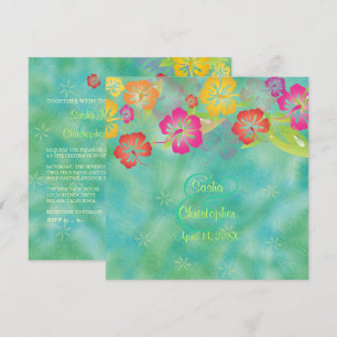 HIBISCUS LEIS/LUA/WEDDING INVITATIONS KAART